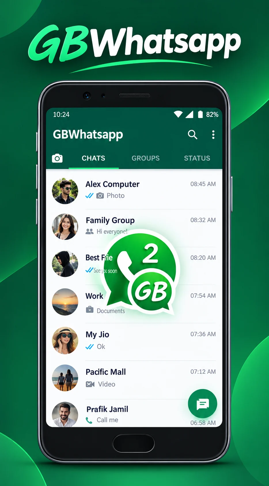 GB WhatsApp main interface screenshot
